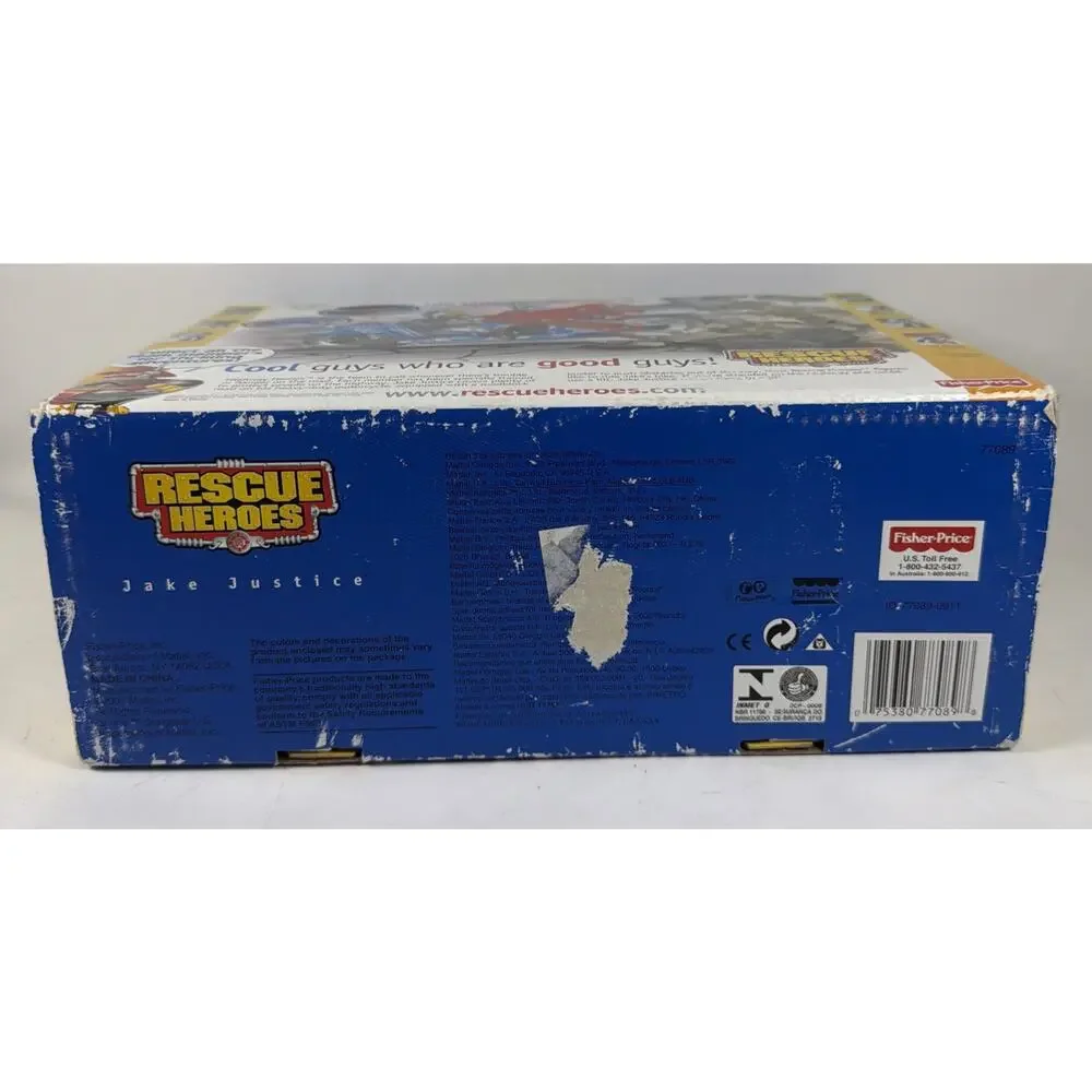 Vtg 2001 Fisher Price Rescue Heroes Jake Justice Motorcycle Highway Heroes New